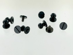 Lot de 5 boutons de col finition NOIR - Standard - Cuir en Stock