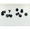 Lot de 5 boutons de col finition NOIR - Standard - Cuir en Stock