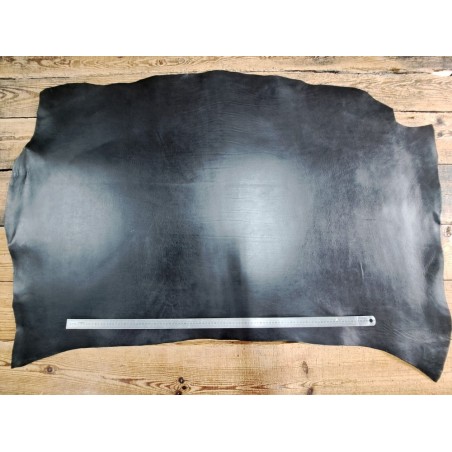 Collet de vache tannage végétal lisse - Noir- Cuirenstock