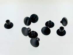 Lot de 5 vis chicago bombé - noir - Cuir en Stock