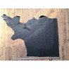 Demi-peau de cuir de vache grainé - Noir mat - B - Cuir en Stock