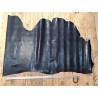 Demi-peau de cuir de vachette grain façon serpent bleu marine