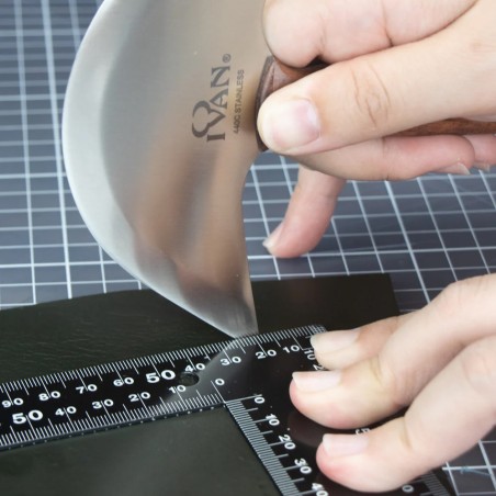 Couteau demi-lune à la française – Qualité professionnelle pour le travail du cuir - Cuir en Stock