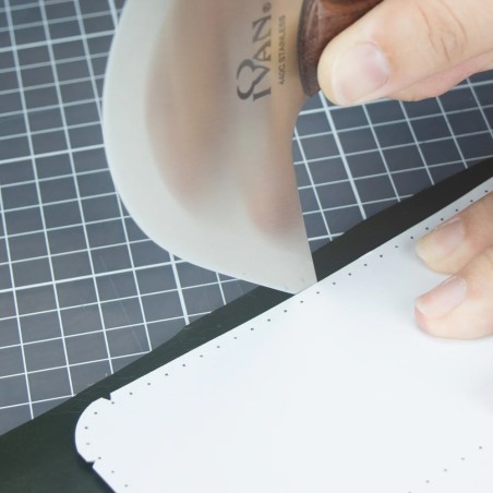Couteau demi-lune à la française – Qualité professionnelle pour le travail du cuir - Cuir en Stock