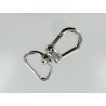 Mousqueton pivotant en arc 20mm - Nickelé - Cuir en Stock