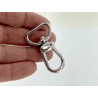 Mousqueton pivotant en arc 20mm - Nickelé - Cuir en Stock