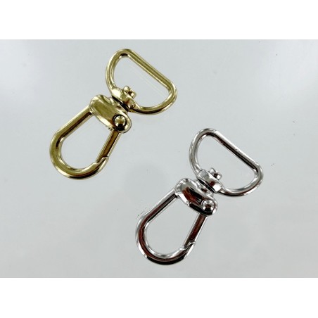 Mousqueton pivotant en arc 20mm - maroquinerie - porte-clés - départ de anse de sac - Cuir en Stock