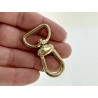 Mousqueton pivotant en arc 20mm - Doré - Cuir en Stock