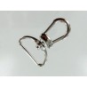 Mousqueton pivotant en arc 25mm - Nickelé - Cuir en Stock