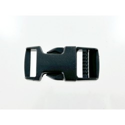 Fermoir boucle à clip réglable noir - 20mm - Cuir en Stock