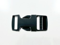 Fermoir boucle à clip réglable noir - 20mm - Cuir en Stock