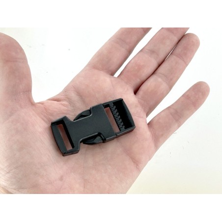 Fermoir boucle à clip réglable noir - 20mm - Cuir en Stock