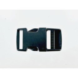 Fermoir boucle à clip réglable noir - 25mm - Cuir en Stock