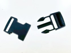 Fermoir boucle à clip réglable noir - 25mm - Cuir en Stock