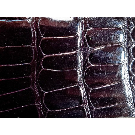 Cuir de crocodile - bordeaux satiné - Cuir en Stock