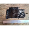 Peau de crocodile - Noir bleuté - Cuir en Stock