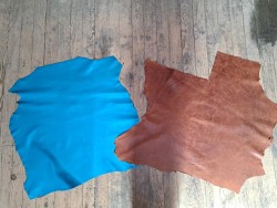 Lot de 2 peaux uniques - Cuir d'agneau et de mouton -M- Cuir en Stock