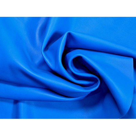 Peau de cuir de veau swift lisse - bleu cyan - maroquinerie - Cuir en stock