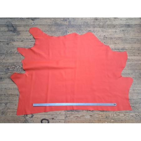 Peau de cuir de veau swift lisse - orange - maroquinerie - Cuirenstock