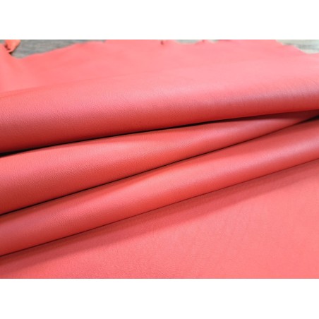 Peau de cuir de veau swift lisse - orange - maroquinerie - Cuir en stock