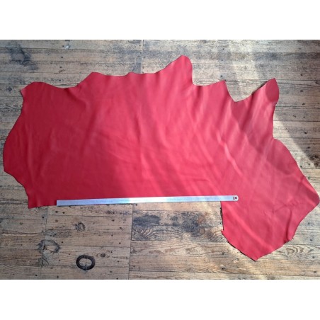 Peau de cuir de veau swift lisse - rouge piment - maroquinerie - Cuirenstock
