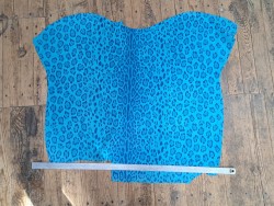 Peau de veau velours façon jaguar- bleu - Cuir en stock