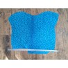 Peau de veau velours façon jaguar- bleu - Cuir en stock