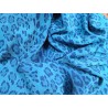 Peau de veau velours façon jaguar- bleu - Cuir en Stock