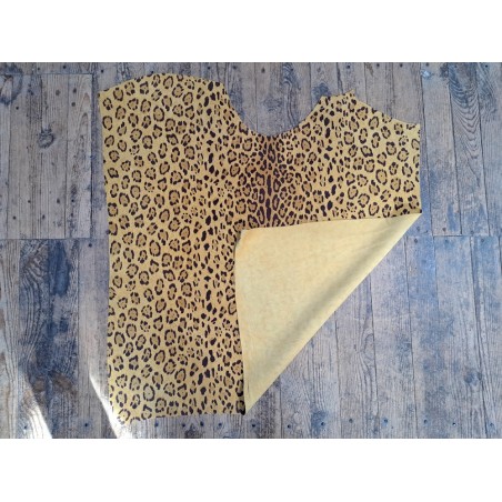 Peau de veau velours façon jaguar- jaune - Cuirenstock