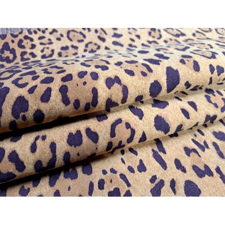 Peau de veau velours façon jaguar- jaune - Cuir en Stock