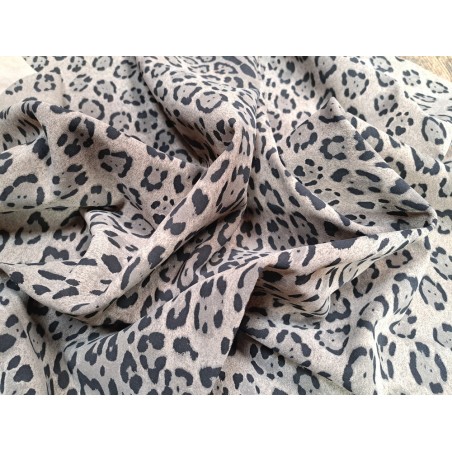 Peau de veau velours façon jaguar- beige - Cuir en Stock