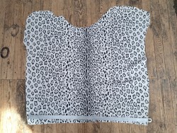 Peau de veau velours façon jaguar- blanc - Cuir en stock