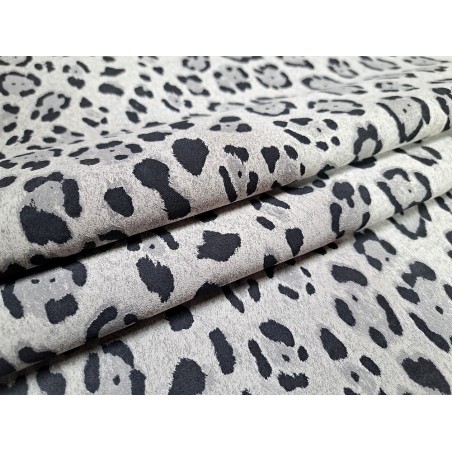 Peau de veau velours façon jaguar- blanc - Cuir en Stock