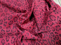 Peau de veau velours façon jaguar- rouge glamour - Cuir en Stock