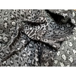 Peau de veau velours façon jaguar- noir - Cuir en Stock