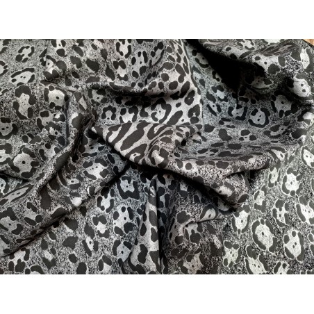 Peau de veau velours façon jaguar- noir - Cuir en Stock