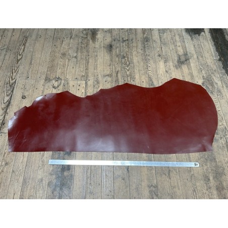 Demi-peau de cuir de veau BOX lisse - tannage ferme - paprika - Cuir en Stock