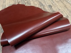 Demi-peau de cuir de veau BOX lisse - tannage ferme - paprika - Cuir en Stock