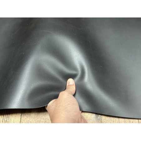 Demi-peau de cuir de veau BOX lisse - tannage ferme - anthracite - Cuir en Stock