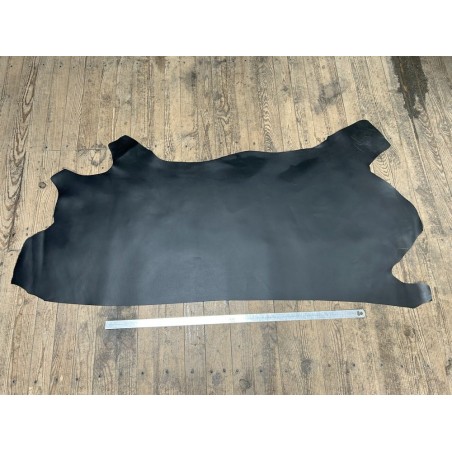 Demi-peau de cuir de veau BOX lisse - tannage ferme - anthracite - Cuir en Stock