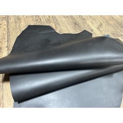 Demi-peau de cuir de veau BOX lisse - tannage ferme - anthracite - Cuir en Stock
