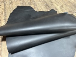 Demi-peau de cuir de veau BOX lisse - tannage ferme - anthracite - Cuir en Stock