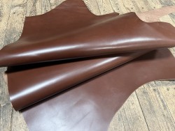 Demi-peau de cuir de veau BOX lisse - tannage ferme - noisette - Cuir en Stock