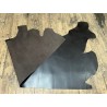Demi-peau de cuir de veau BOX lisse - tannage ferme - café mat - Cuir en Stock
