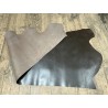 Demi-peau de cuir de veau BOX lisse - tannage ferme - brun kaki - Cuir en Stock