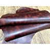 Demi-peau de cuir de veau BOX lisse - tannage ferme - nuancé effet tamponné - châtaigne - Cuir en Stock