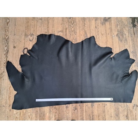 Demi-peau de cuir de taurillon  - Noir - Cuir en Stock