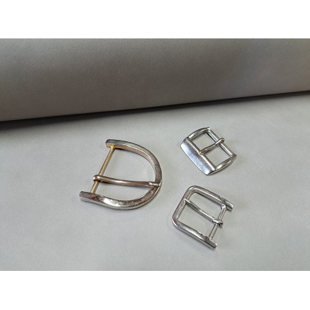 LOT de 3 boucles de ceinture - H - Nickelé - 25mm / 40mm
