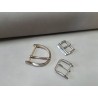 LOT de 3 boucles de ceinture - H - Nickelé - 25mm / 40mm