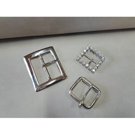 LOT de 3 boucles de ceinture - i - Nickelé -  20mm / 25mm / 40mm